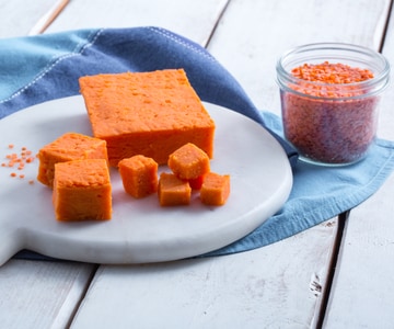 Linsen-Tofu aus roten Linsen