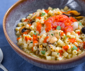 Sommerliche Pasta mit Meeresfrüchten