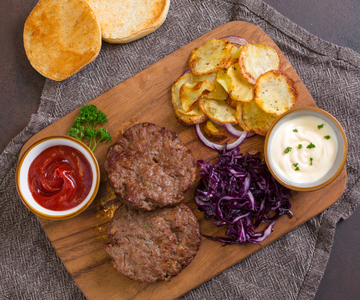 Hamburger im Heißluftfritteuse