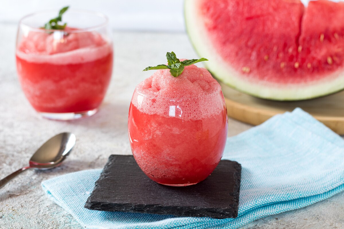 Wassermelonen-Sorbet mit Eiweiß