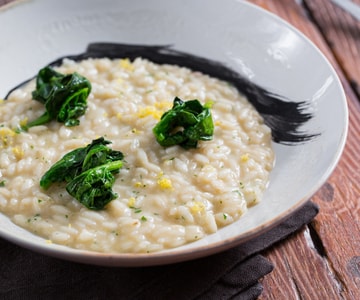 Risotto mit Kartoffelcreme und Sepia-Ragout