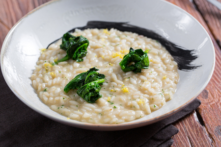 Risotto mit Kartoffelcreme und Sepia-Ragout