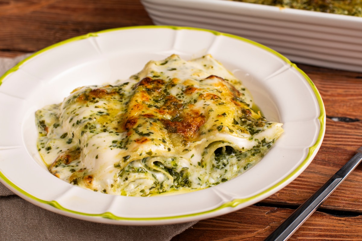 Lasagne mit Pesto aus der Mikrowelle