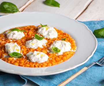 Risotto mit Kirschtomaten und Burrata