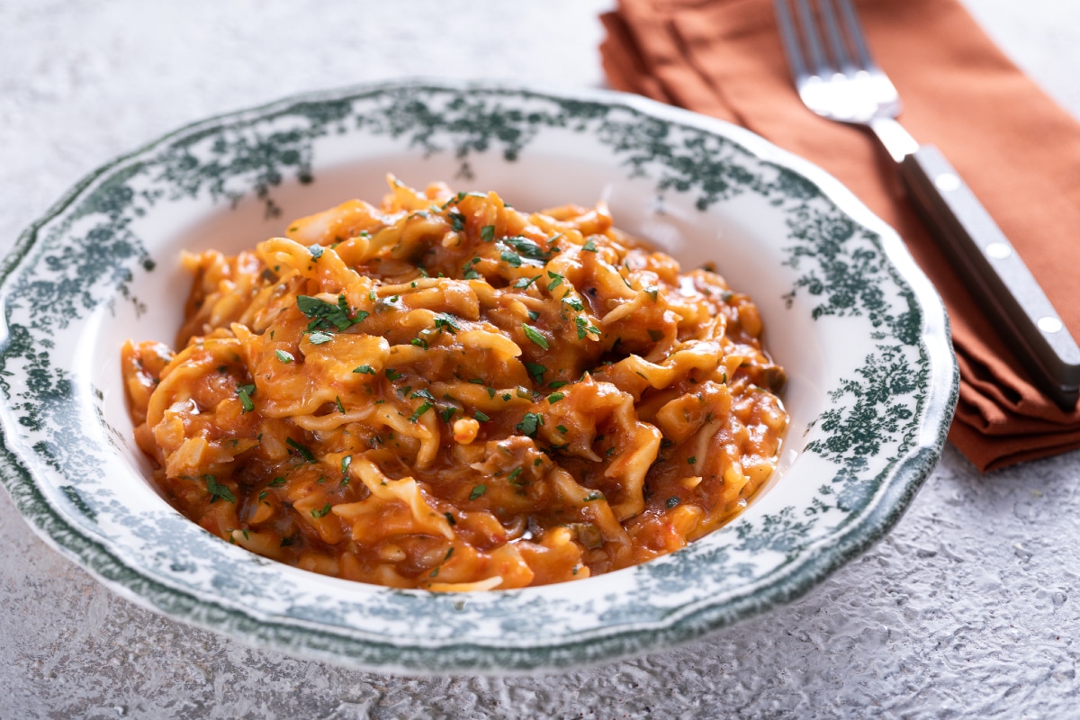 Trofie mit Kabeljau-Sauce