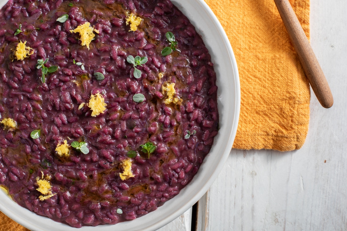 Risotto mit blauem Krabbenfleisch