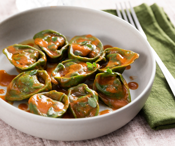 Cappellacci mit Garnelen und Artischocken