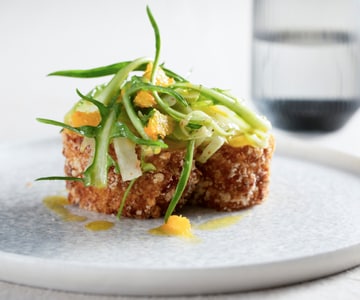 Schwertfischschnitzel mit Puntarelle-Salat