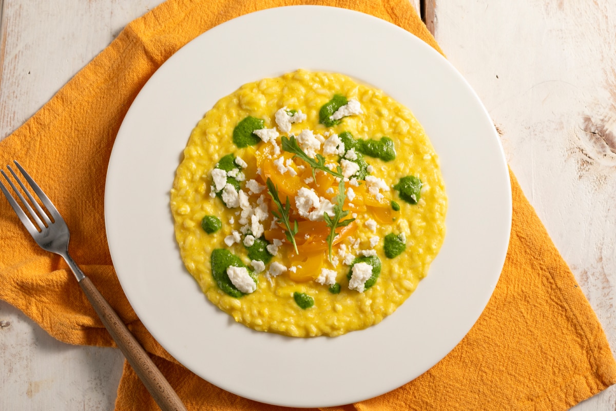 Risotto mit Paprika und Rucola