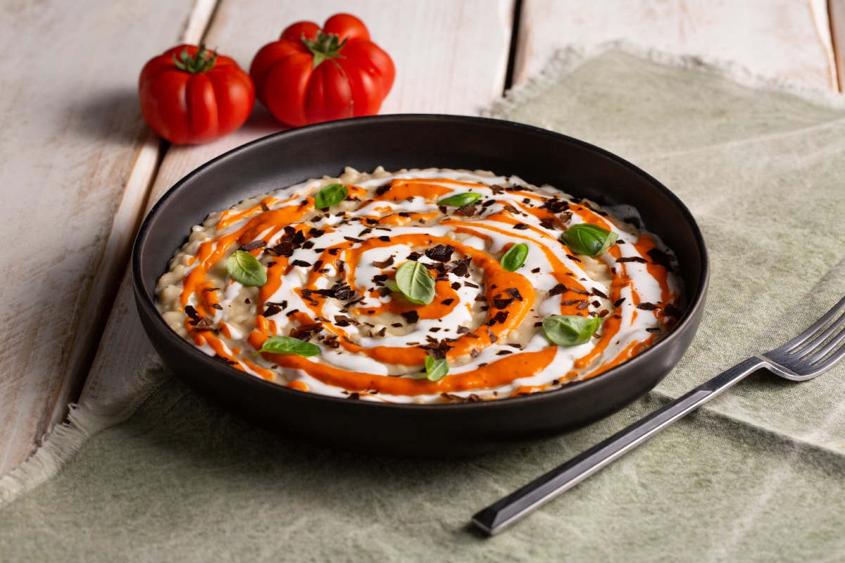 Risotto mit Auberginen und Cherrytomaten