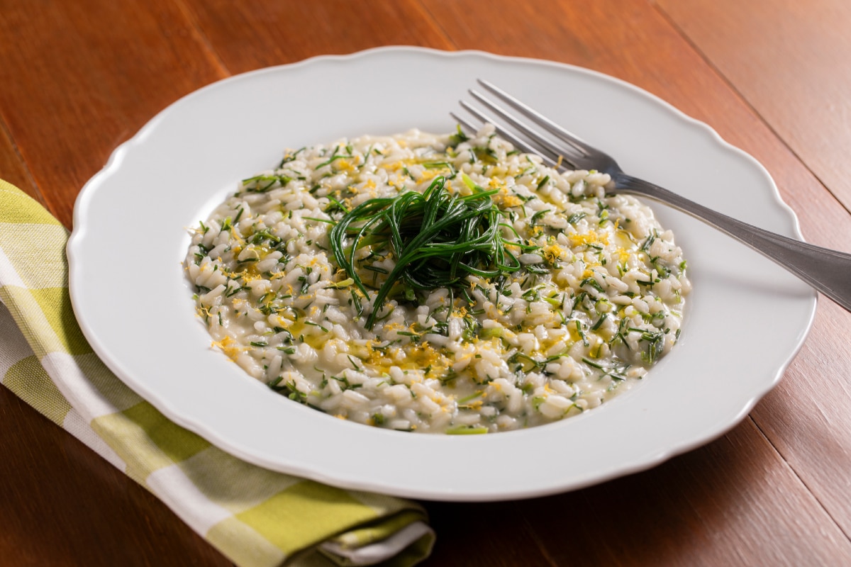 Risotto mit Mönchsbart und Zitrone
