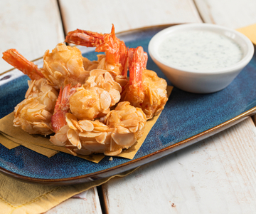 Garnelen in Mandelkruste