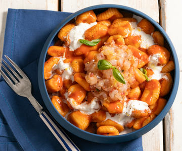 Gnocchi mit Garnelen und Stracciatella