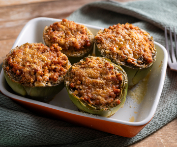 Gefüllte Artischocken mit Linsen