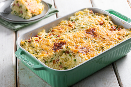 Überbackener Reis im Ofen