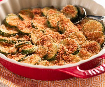 Zucchini mit Semmelbröseln und Parmesan aus dem Ofen