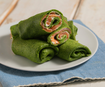 Spinat-Crêpes mit Lachs