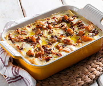 Lasagne mit Kürbis und Speck