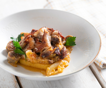 Überarbeitete Cassoeula mit Polenta