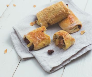 Apfeltäschchen mit Schokolade