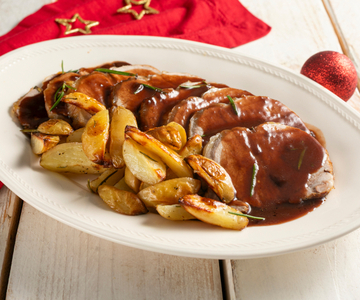 Zarter Kalbsbraten mit Sauce