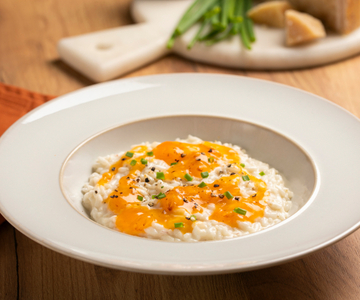 Risotto mit Kaki und Taleggio