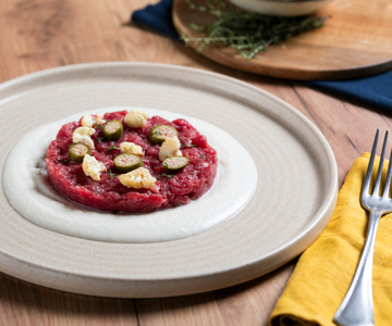 Rindfleischtatar mit Blumenkohl