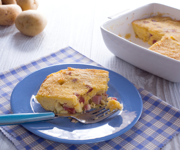 Kartoffelgateau mit Salami