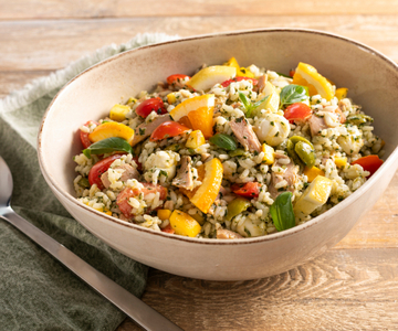 Reissalat mit Pesto und Zitrusfrüchten
