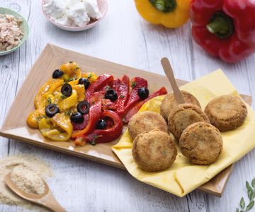 Thunfisch- und Ricotta-Frikadellen mit Paprika