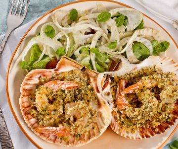 Gratinierte Garnelen