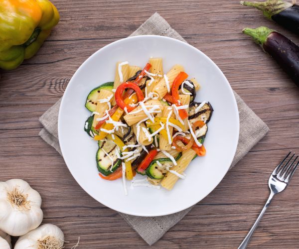 Pasta mit gegrilltem Gemüse