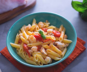 Penne mit Seeteufel und Kirschtomaten