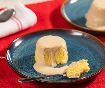 Lauch-Flan mit Sardellensoße