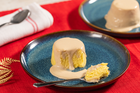 Lauch-Flan mit Sardellensoße