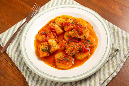 Bacalao in Sauce mit Kartoffeln