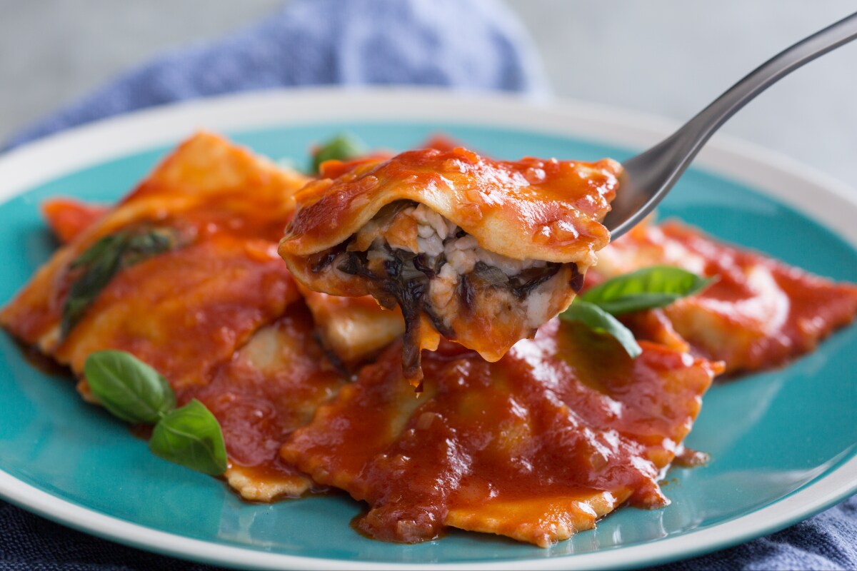Ravioli gefüllt mit Radicchio