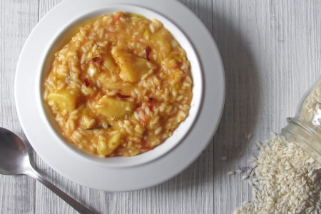 Reis mit Kartoffeln und Scamorza