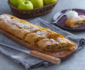Apfelstrudel mit Mürbeteig