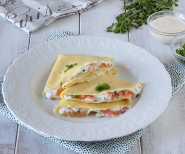 Pfannkuchen mit Lachs