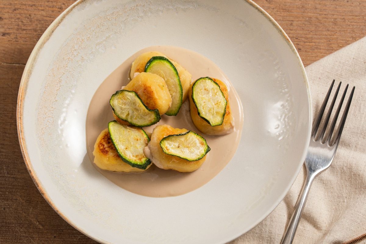 Mit Stockfisch gefüllte Gnocchi