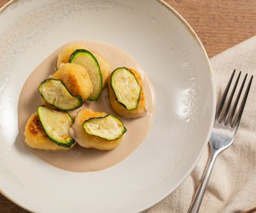 Mit Stockfisch gefüllte Gnocchi