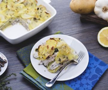 Auflauf mit Sardellen und Kartoffeln