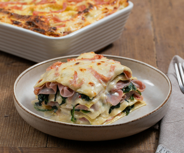 Lasagne mit Schinken und Spinat