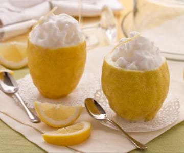 Überraschung aus Zitronensorbet und Wodka