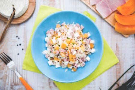 Reissalat mit Schinken und Melone