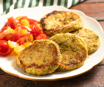 Burger aus grünen Bohnen und Kartoffeln