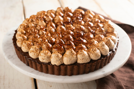 Gourmet-Tarte mit Schokolade und Kaffee