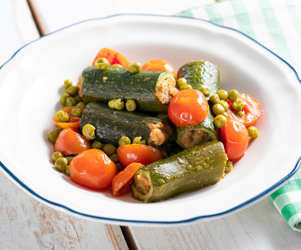 Gefüllte Zucchini aus der Pfanne