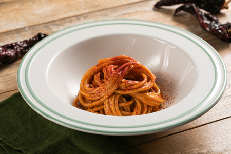 Spaghetti mit gemischten Paprika
